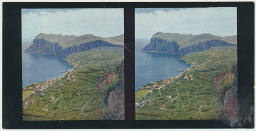 MUO-034149/01: Italija - Capri I; Pogled na sjevernu obalu: stereoskopska fotografija