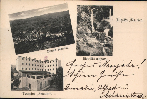 MUO-008745/1158: Slovenija - Ilirska Bistrica; tri panoramske sličice: razglednica