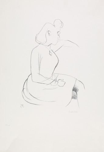MUO-059884: Portret žene koja sjedi: grafika