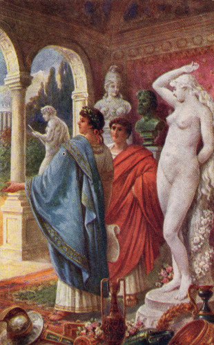 MUO-060172/89: Reprodukcija slike – Vinicius pokazuje svoje blago Petroniusu - serija Quo Vadis: dopisnica