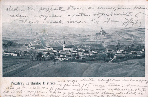 MUO-008745/1216: Slovenija - Ilirska Bistrica; panorama: razglednica