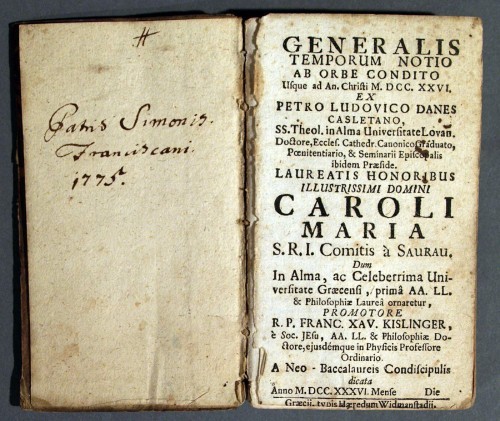 MUO-008675: Generalis Temporum notio ab orbe condito...Caroli Maria S. R. I. comitis a Sarau, 1736.: knjiga