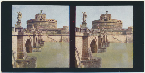 MUO-034135/02: Rim  - Most i tvrđava St. Angelo: stereoskopska fotografija